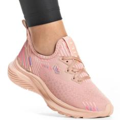 Tênis Feminino Vili para Treino Academia Caminhada, 39, Preto, Pink, V