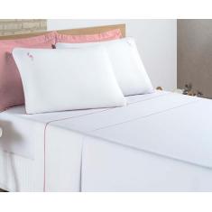 Lençol Casal Padrão 100% Algodão 4 Peças Percal 200 Fios Liana - Bia E