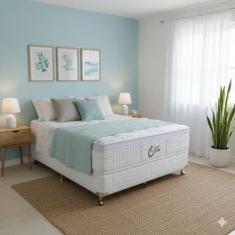 Cama Box Casal Castor Vitagel Euro One Face Pocket 138x188x59 + Box Ca