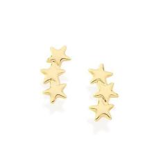 Brinco Rommanel Banhado A Ouro Pequenas Estrelas 522270