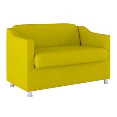 Sofá Namoradeira 2 Lugares Tilla Sala De Estar Balaqui Decor amarelo