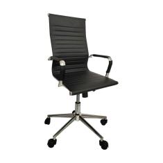 Cadeira Office com Rodízio e Encosto Esteirinha Alta Preto
