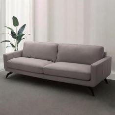 Sofá Decorativo Thalia 4 Lugares Sala de estar 270cm Pés em Aço Couro 