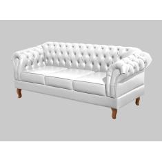 Sofá Dom Pedro 3 Lugares Decoração Sala Recepção Retrô - BELLA DECOR