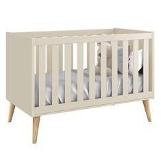 Berço Mini Cama Theo com Pés Madeira Natural - Reller Móveis