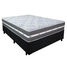 Cama Box Casal Suede + Colchão Anjos Black Graphite Molas Ensacadas 13