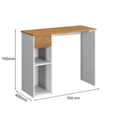 Mesa escrivaninha jasmin oficce com gaveta/ prateleira - mdp - Aqui Mo