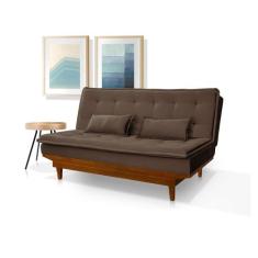 Sofa-Cama Sara 3 Lugares Casal Reclinavel Base Em Madeira JB Estofados