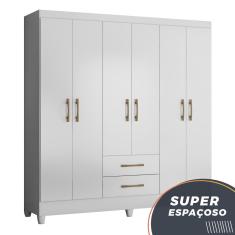 Guarda Roupas Casal com 6 Portas Panamá Branco