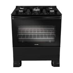 Fogão a Gás Mueller MFV5BF 5 Bocas Mesa de Vidro Preto Fosco - Bivolt