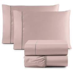 Jogo Lençol Casal 500 Fios 3 Peças em algodao egipcio - Rafaloro, rose