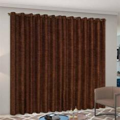 Cortina 3m x 2,50m Cetim Amassadinho - Paulo Cezar Enxovais,  Tabaco