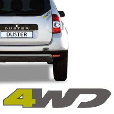 Adesivo 4wd Duster Renault 2018 2019 2020 Emblema Traseiro - SPORTINOX
