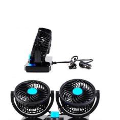 Ventilador Carro Automotivo Duplo Rotativo Ajustável 12V - Versatik