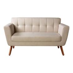 Namoradeira Bruna Sofá Living Decoração Moderna - Bella Decor, Linho B