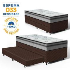 Cama Box com Colchao Espuma D33 Pillow In Anjos Ortosleep com Auxiliar