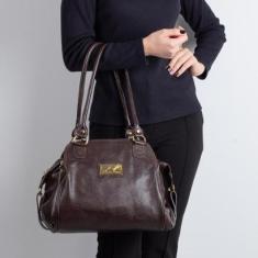 Bolsa de ombro em couro liso Simone-Feminino