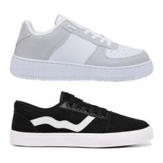 Kit Tênis Sneakers Air + Street Casual Unissex Estilo Conforto Moda Blogueira-Unissex
