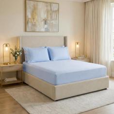 Jogo Lençol de cama Queen 400 Fios 3 Peças 40cm Altura algodao - Rafal