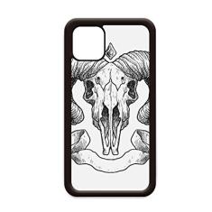 Ilustrações de desenho de animais de caveira de cabra para iPhone 12 Pro Max Capa para Apple Mini Mobile Case