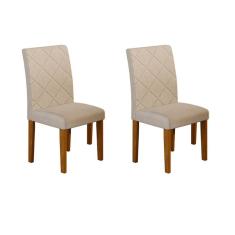Conjunto com 2 Cadeiras de Jantar Ane Veludo Imbuia