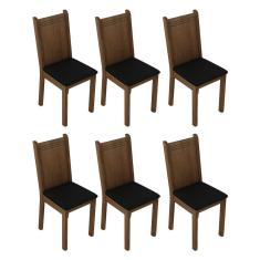 Kit 6 Cadeiras 4290 Madesa Rustic/preto