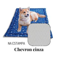 Colchonete Cama Pet Médio 80X60 Impermeável - Chev. Cinza