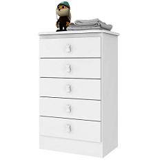 Cômoda de Bebê 5 Gavetas Móveis Percasa Branco