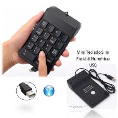 Teclado Mini Slim Portátil Usb Com Fio Numérico