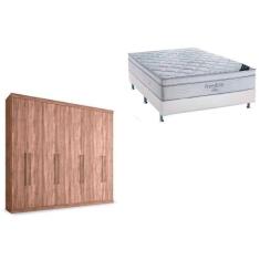 Cama Box Casal + Colchão Freedom Ortobom + Guarda Roupa Master Vip 8.4