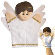 Fantoche bíblico anjo feltro lindo - BRINQUE E LEIA