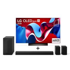 Combo LG Smart TV OLED evo AI C4 4K 55 polegadas 2024 + SoundBar S60TR, 5.1 Canais, Bluetooth 5.3, Dolby Digital - OLED55C4PSA.S60TR