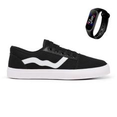 Kit Tênis Street Casual Skate + Palmilha Com Bolha em Gel + Relógio Di