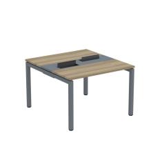 Mesa Plataforma Dupla Com Pé De Aço Para Coworking 110x120 Pdc11-12-2p Noce Naturalle-grafito
