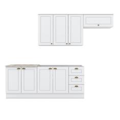 Cozinha Modulada Nova York 5 Peças Branco Hp Com Tampo Cooktop Calcare - Henn