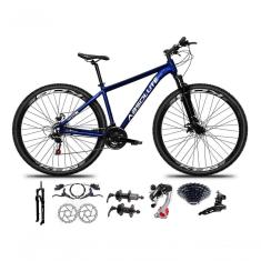 Bicicleta Aro 29 Absolute Nero 5 Câmbios Shimano 24v K7 Freios Hidráulicos Garfo Trava - Azul