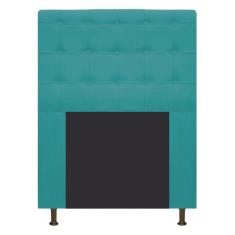 Cabeceira Estofada Dama 90 Cm Solteiro Suede Azul Turquesa