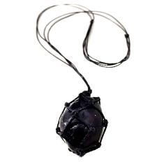 Colar de Pedra Castroada Turmalina Negra Natural - 976