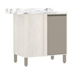 Balcão Canto Reto de Cozinha com Tampo 95 cm 1 Porta de abrir 1 Prateleira Linea Luciane Móveis