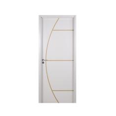 Kit Porta de Madeira Decorada 215x84cm com Batente de MDF Ultra 12cm Gaúcha MGM Branco