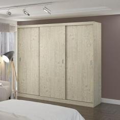 Guarda Roupa Casal 3 Portas de Correr 4 Gavetas 1902 Foscarini Marfim Areia