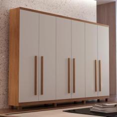 Guarda Roupa Casal com Pés 6 Portas 6 Gavetas Conquista Imbuia/off White