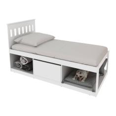 Cama Solteiro Com 1 Porta E Nichos Espaço Pet Multimóveis Cr40112 Branco Branco