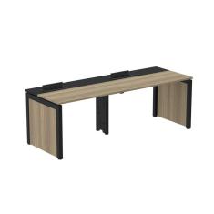 Mesa de Plataforma Simples para 2 Pessoas Corporativa 150x792/2p Pscpp150/792/2p Noce Naturalle/Preto