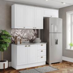Cozinha Compacta 3 Peças 100% Mdf Americana Branco - Henn