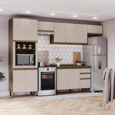 Cozinha Completa 5 Peças 100% Mdf com Torre Quente Connect Duna/Cristal II