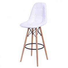 Banqueta Estofada Base Madeira - OR Design