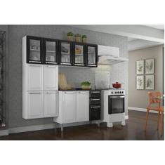 Cozinha Itatiaia Luce Compacta 4 Pecas 5 Vidros Branco/Preto Paneleiro