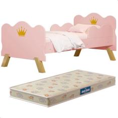 Cama Infantil Realeza Rosa com Colchão - Loja Tigo