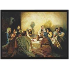 Quadro Decorativo Santa Ceia Jesus Cristo Religioso Decorações Com Mol